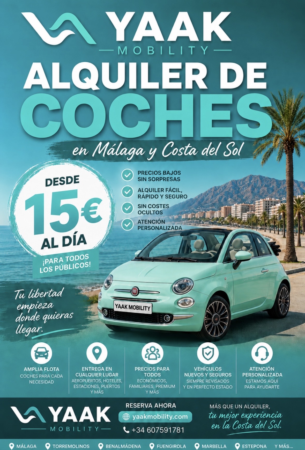Yaak Mobility — Alquiler de coches en Málaga y Costa del Sol desde 15€ al día